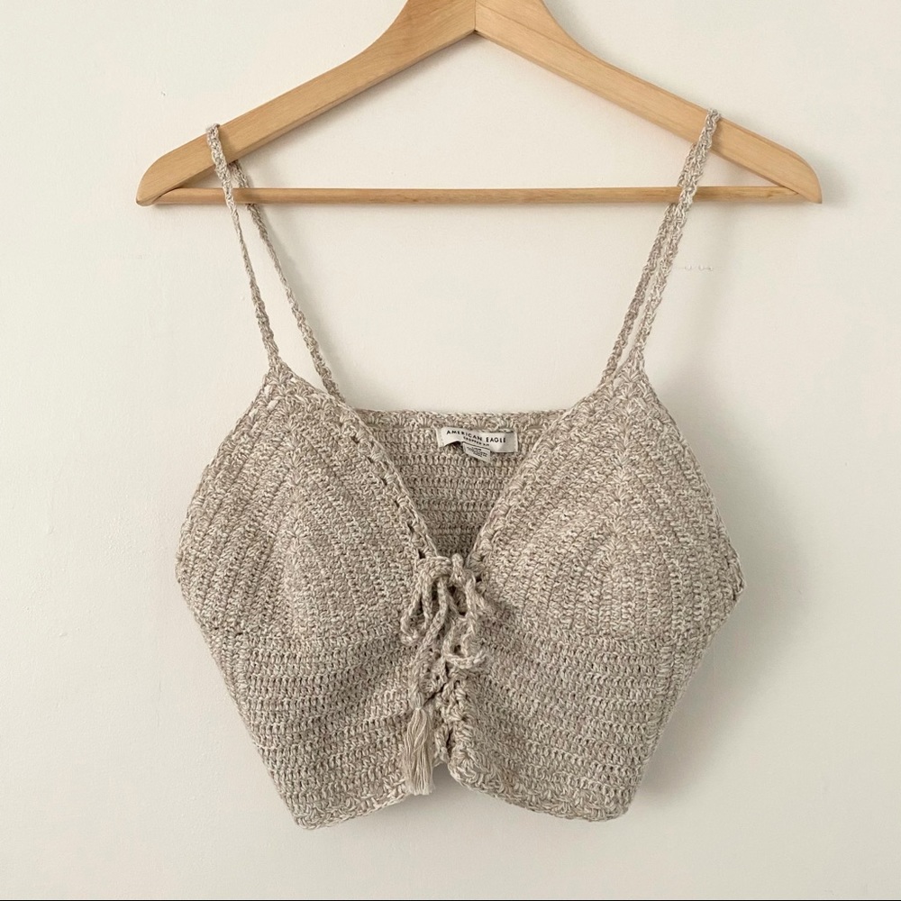 AE| Knit-tie Crop Top